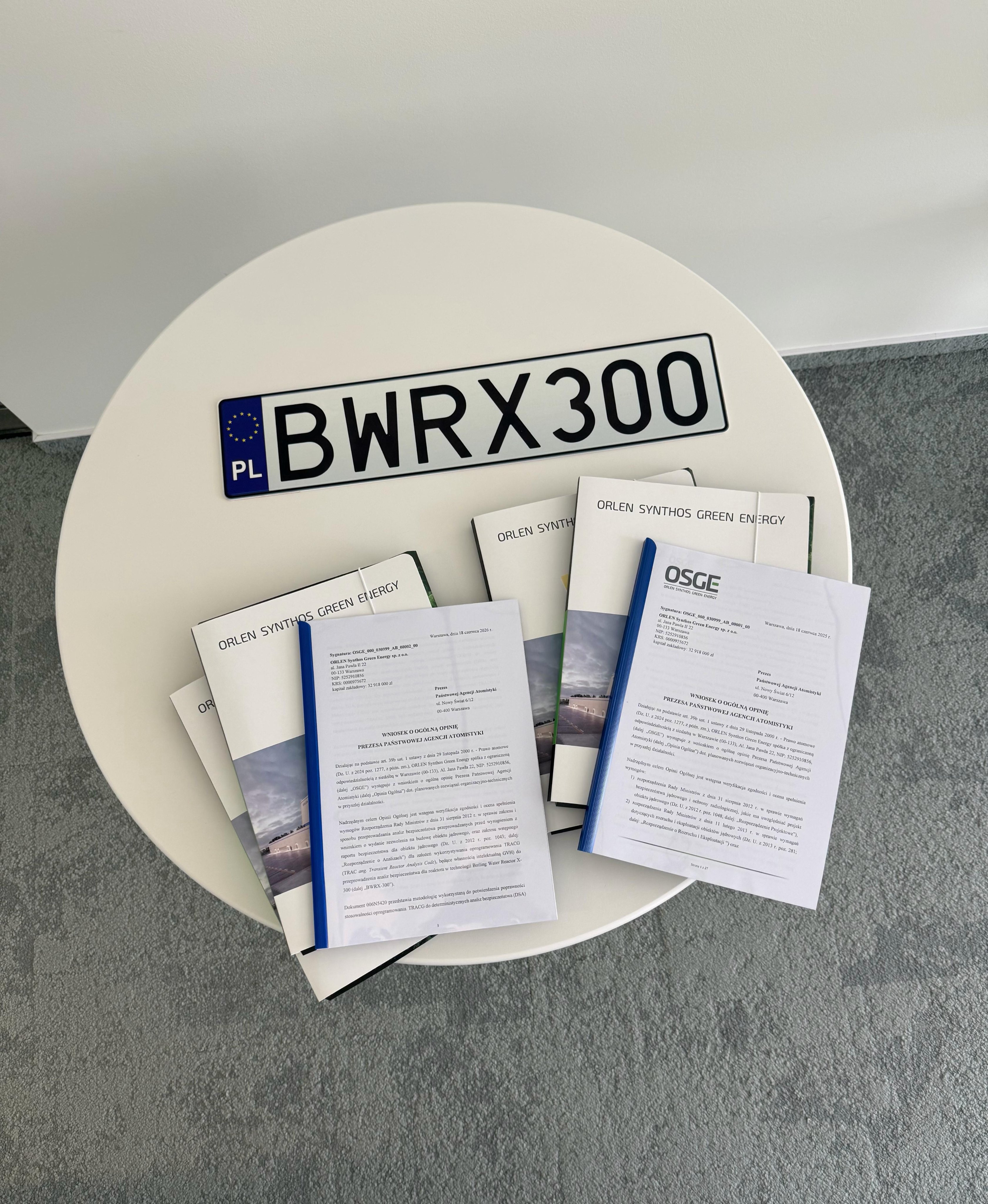 OSGE składa wnioski do PAA ws. BWRX-300